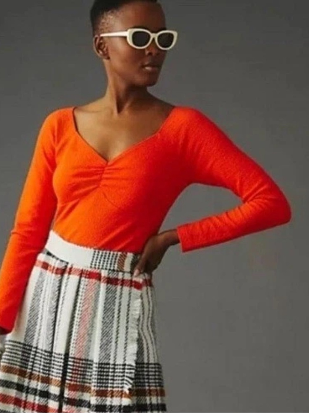Anthropologie Maeve orange 3/4 sleeves